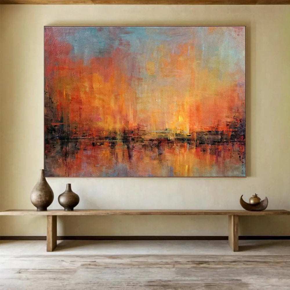 sunset abstract canvas painting design 2